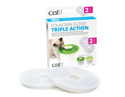 Catit Ersatzfilter Triple Aktion 2er Pack zu Brunnen Flower