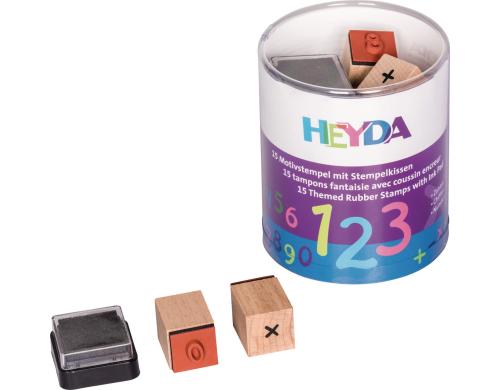 Heyda Stempeldose Zahlen 15 Stempel, 1 Stempelkissen