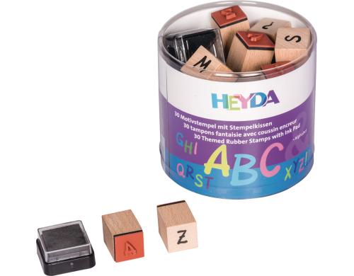 Heyda Stempeldose Alphabet 20 Stempel, 1 Stempelkissen