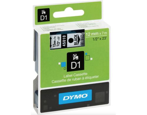 Dymo Schriftband D1, 12mm x 7m, Band:trans. Schrift: schwarz - fr alle LabelManager