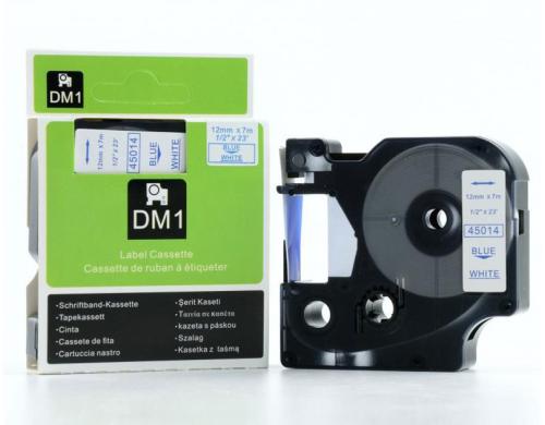 Dymo Schriftband D1, 12mm x 7m, Band: blau Schrift: weiss - fr alle LabelManager