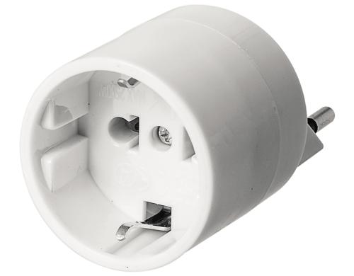 Reiseadapter CH-Stecker Buchse Deutschland / Schuko, 10 A Sicherung