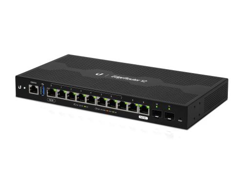 Ubiquiti EdgeRouter: 12 Port L3-Router 10xLAN, 2xFSP. 1xPoE In&Out, Quadcore 1Ghz