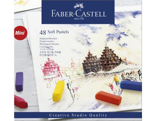 FABER-CASTELL Softpastellkreiden Mini Creative Studio, 48er Karton