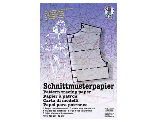 URSUS Schnittmusterpapier 5 Bogen gefalzt, Grsse 100x150cm