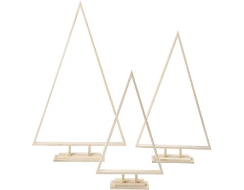 Creativ Company Holzfigur Weihnachtsbume 3 Stck, H: 40 + 50 + 60 cm