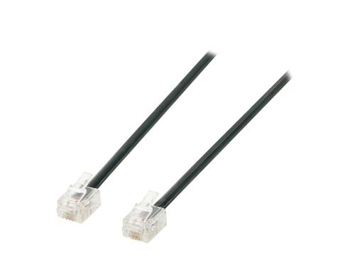 Wirewin Telefonkabel RJ-11, 3m 6P/4C, Stecker-Stecker, schwarz