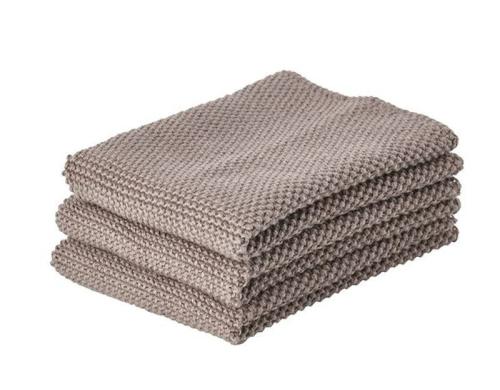 Zone Abwaschlappen 3er Set Taupe Brown 100% Baumwolle, 27x27cm