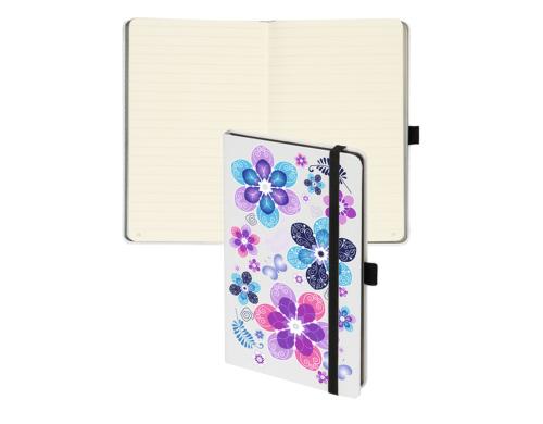 Biella Notizbuch Kompagnon White Trend 12.5x19.5cm, liniert, Flower