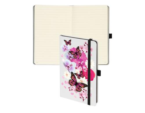 Biella Notizbuch Kompagnon White Trend 12.5x19.5cm, liniert, Butterfly