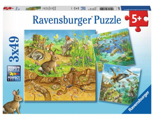 Puzzle Tiere in ihren Lebensrumen Alter: 5+ Sprache