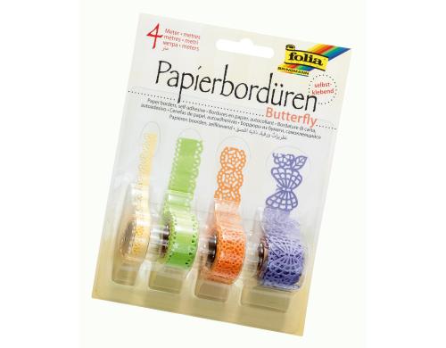 Folia Papierbordren Butterfly 4 Rollen  1 m