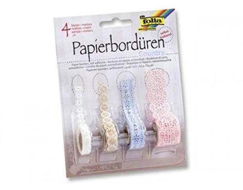 Folia Papierbordren Country 4 Rollen  1 m