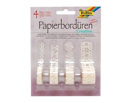 Folia Papierbordren Creative 4 Rollen  1 m