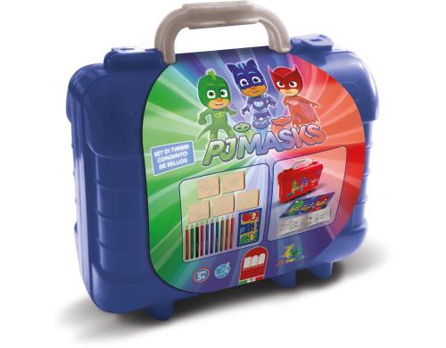 Multiprint Travel Set PJMASKS 5 Stempel+Kissen+10 Farbstifte+Sticker+Book