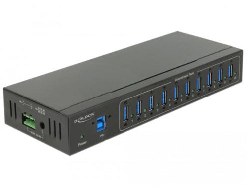 Delock Industrie USB HUB 10x Ports USB 3.0 Typ-A mit 20 kV ESD Schutz