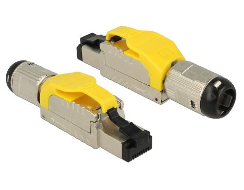 Delock Feldkonfektionierbarer RJ45 Stecker KAT6A, geschirmt, toolless, Metall