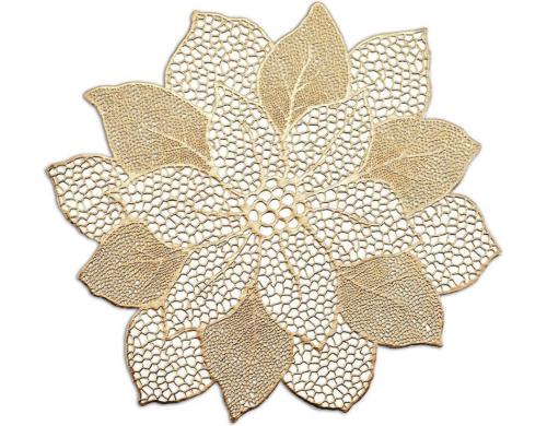 Zeller Present Tischset Flower gold 49x47cm, PVC, 1 Stck