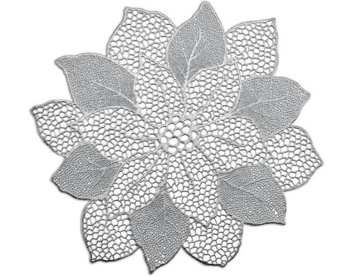 Zeller Present Tischset Flower silber 49x47cm, PVC, 1 Stck