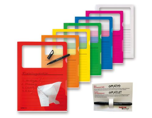 Kolma Visa Dossier Script A4 CopyResistant Lisse mit gratis Stift, sortiert