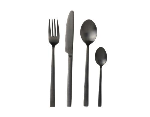 Bitz Besteckset 16-teilig schwarz 16-teilig, black satin finish