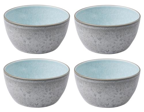 Bitz Schale 14cm grau/hellblau 4 Stk., 14cm Durchmesser, Stoneware