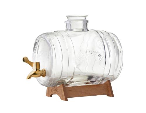 Kilner Getrnkespender Fass 3 Liter Glas, Holz