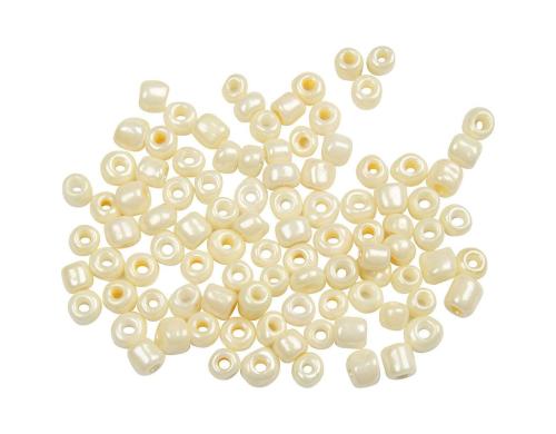 Creativ Company Rocailles Glasperlen elfenbein, 25 g, D: 3 mm, Loch D: 0.6-1 mm