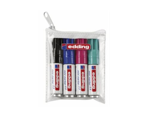 Edding Permanent Marker Mini schwarz, blau, kaminrot, trkis