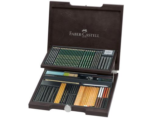 Faber-Castell PITT Monochrome Holzkoffer 86-teilig