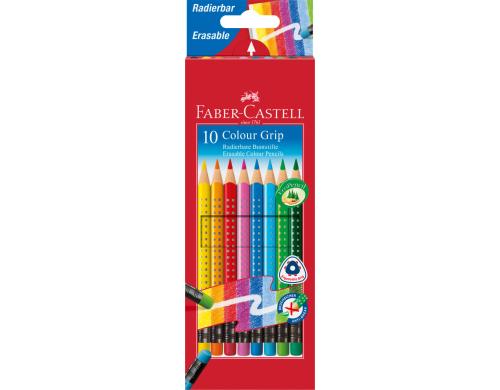 Faber-Castell Colour Grip Farbstifte radierbar, 10er Kartonetui