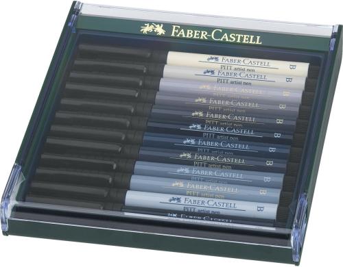 Faber-Castell Pitt Artist Pen 12er Set Grautne