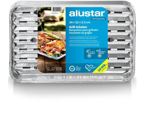 Alustar Grillschale 10 Stck 34 x 22 x 2.5 cm