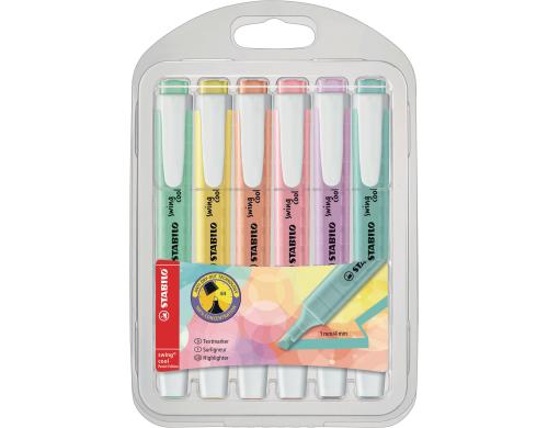 Stabilo Leuchtmarker Pastell Swing cool 6er Etui