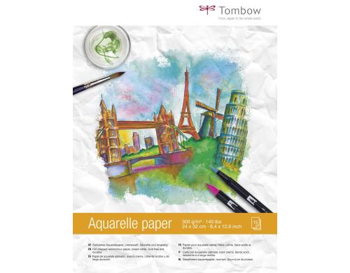 Tombow Aquarellblock 24x32cm, 300g, 15 Blatt