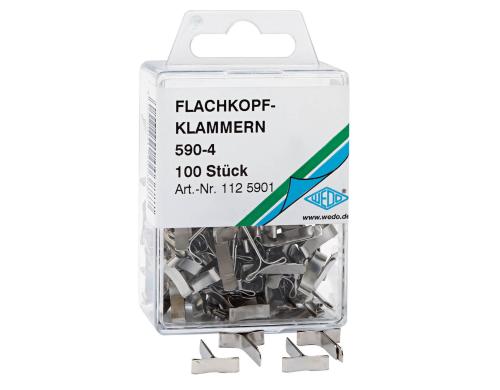 WEDO Flachkopfklammer vernickelt 100 Stk.