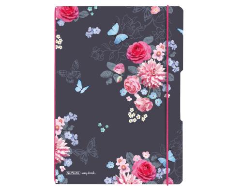 Herlitz my.book flex Notizheft A4 40 Blatt kariert und liniert, Flowers