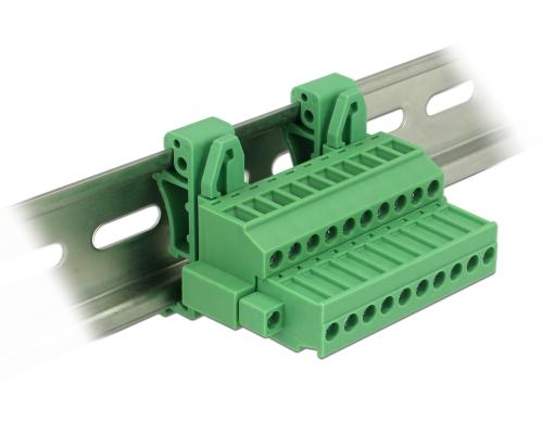 Delock Terminalblock Set fr Hutschienen 10 Pin Terminalblock mitSchraubverriegelung