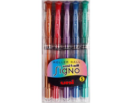 UNIBALL SIGNO Broad Gel-Ink Roller assortiert - Etui zu 5 Stk