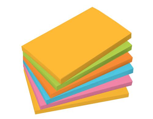 Sigel Haftnotizen 75x12mm, 6 Blocks  100Bl gelb, grn, orange, blau, pink