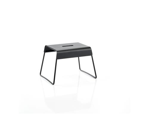 Zone Hocker schwarz 39 x 30 x 27.5 cm, Edelstahl