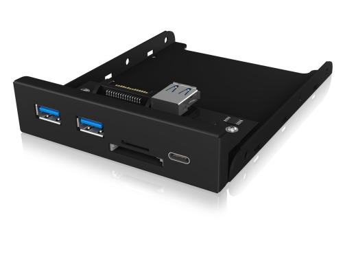 ICY BOX USB 3.0/2.0 Hub +SD Front Panel Frontpanel mit US 3.0 Type-C/Type-A/SD-CR