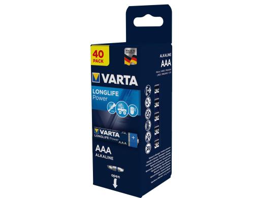 VARTA Longlife Power AAA 40Stk Blister vergl. Typ LR03, MIGNON, AM3, AAA