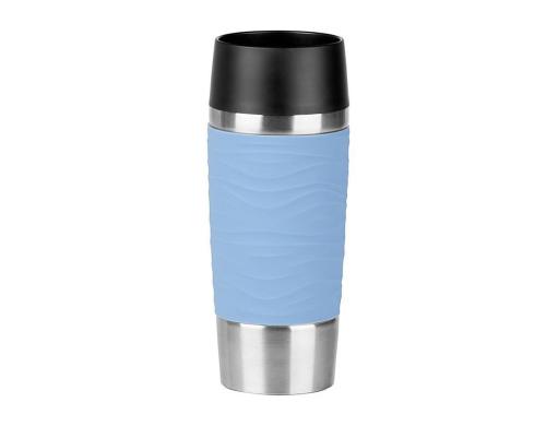 Emsa Travel Mug 0.36 l puderblau Edelstahl, Silikon Manschette