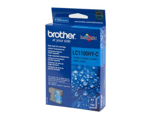 Tinte Brother LC-1100HYC, cyan zu allen A3 Gerten, 750 Seiten@5% Deckung