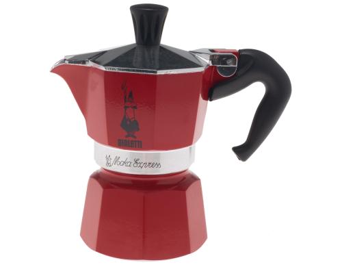 Bialetti Moka Express fr 1 Tasse rot Aluminium mit schwarzem Kunststoff