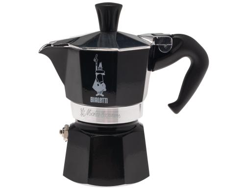 Bialetti Moka Express fr 1 Tasse schwarz Aluminium mit schwarzem Kunststoff