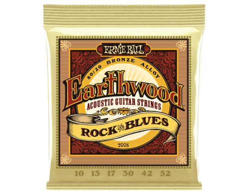 Ernie Ball 2008 Earthwood Bronze Akustik Saitensatz, Rock & Blues 10-52