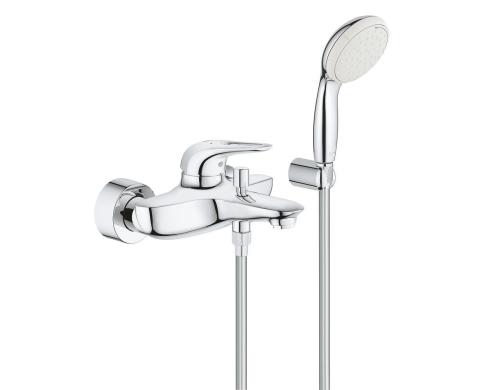 GROHE Eurostyle Einhand Wannenbatterie chrom, mit Handbrause und Loch