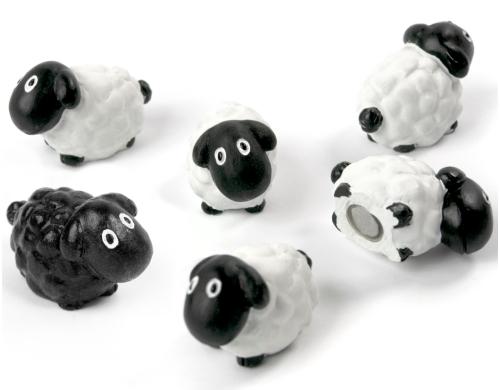 Trendform Magnet Sheep 6er Set, weiss/schwarz